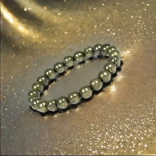 Pyrite Stone Bead Bracelet