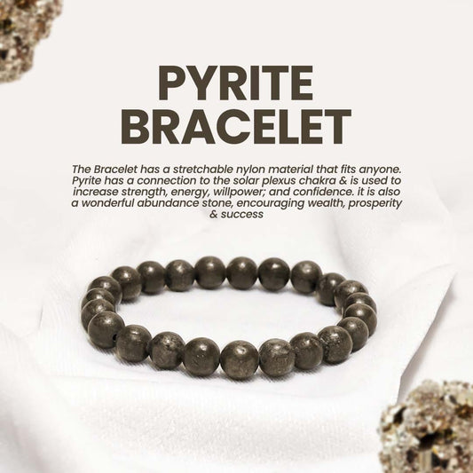 Pyrite Stone Bead Bracelet